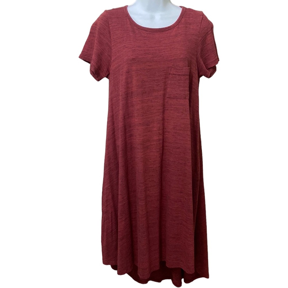 Burgundy High Low Tee Shirt Fit & Flare Dress Excellent Used Condition Size S